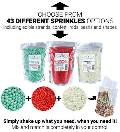 100's and 1000's of Culpitt Select Cake Sprinkles Options