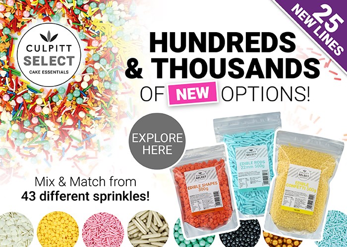 100's and 1000's of Culpitt Select Cake Sprinkles Options