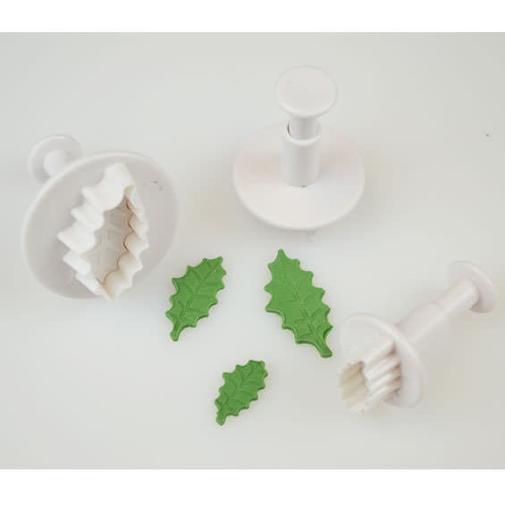 Cake Star Holly Leaf Plunger Cutter Set Of 3 Craft Company