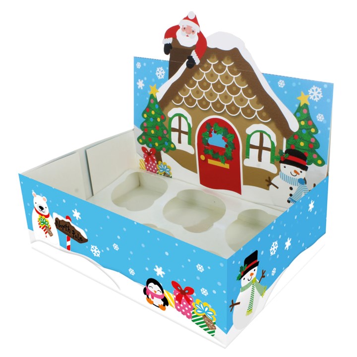 Culpitt 6/12 Hole Cupcake Display Box - Christmas