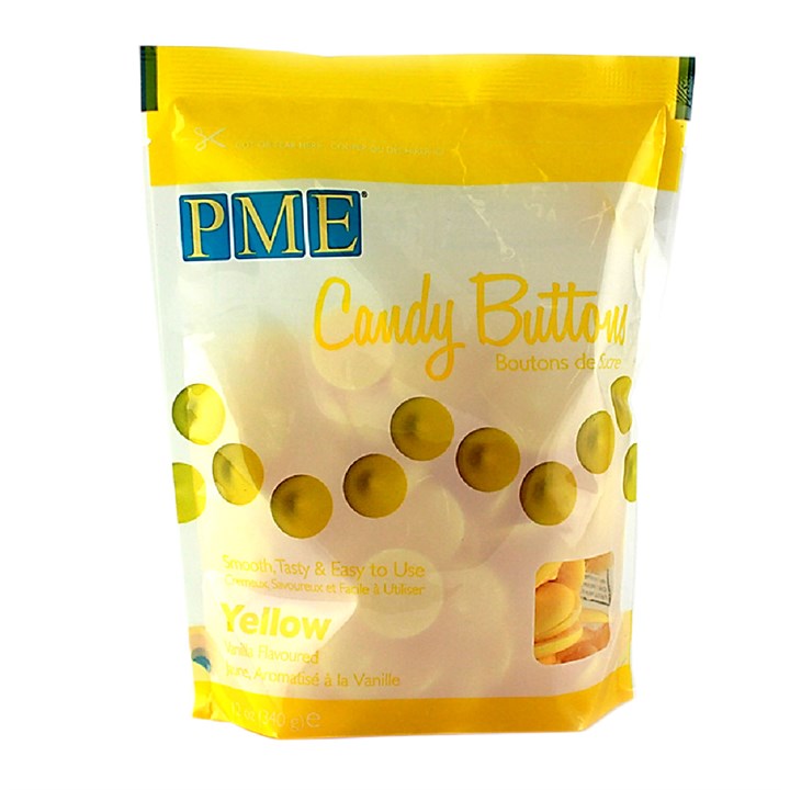 PME Candy Buttons - Yellow - 340g -Sale