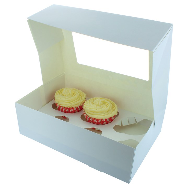 White Window Cupcake Boxes - 25 Pack