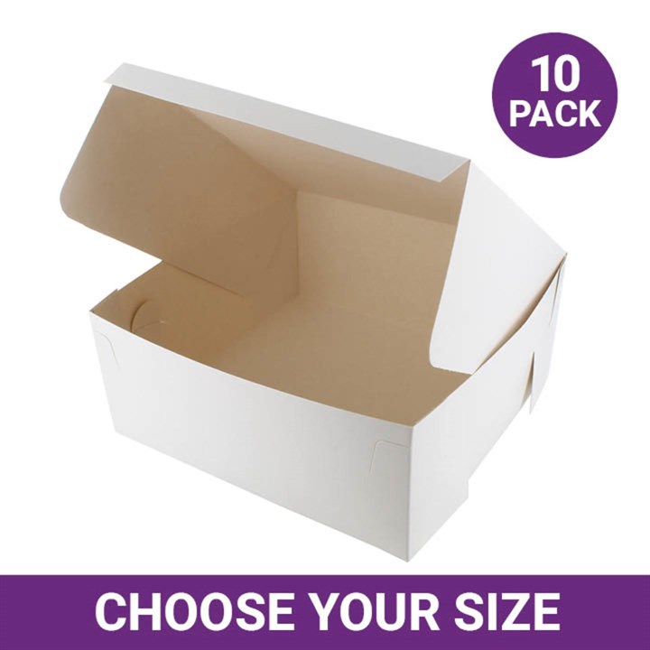 White Bakery Boxes - 10 Pack