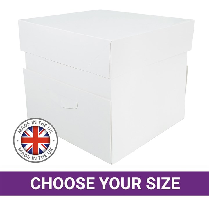 StandardPLUS White UK Cake Box & Lid - Single