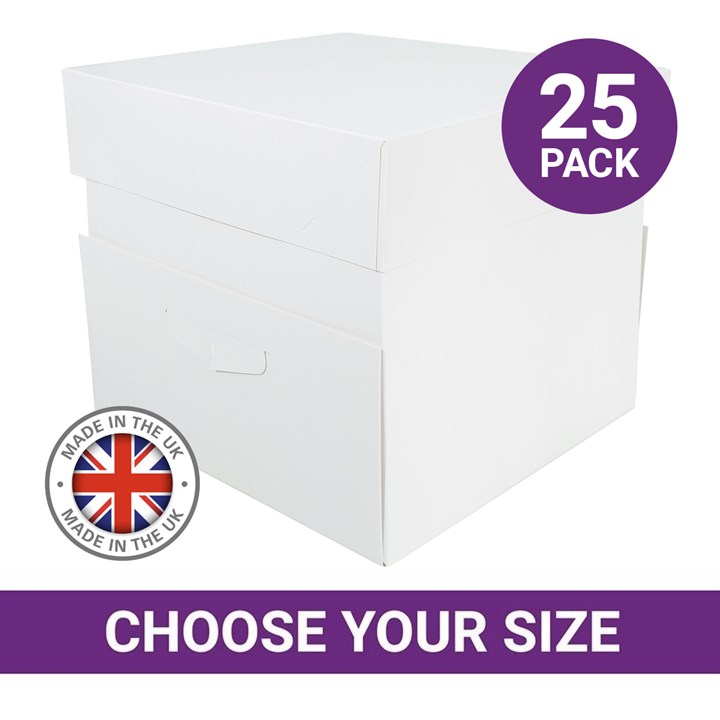 StandardPLUS White UK Cake Box & Lid - Multipack