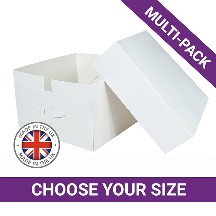 UK White Cake Box & Lid - Multipack